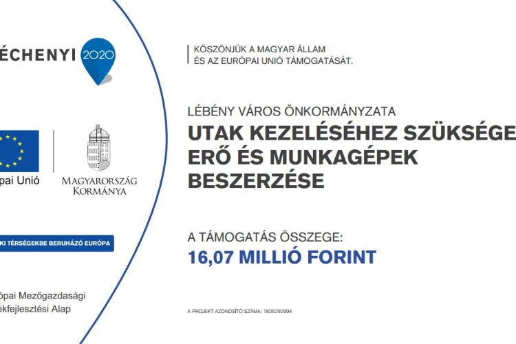 Utak kezeléséhez szükséges erő és munkagépek beszerzése