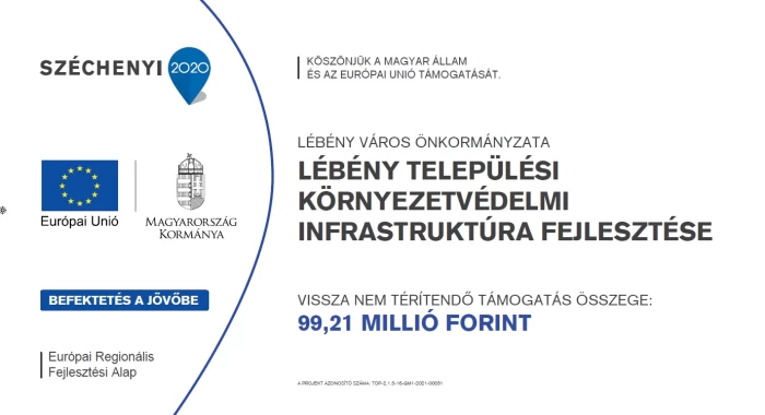 TOP-2.1.3-16-GM1-2021-00031. Lébény település környezetvédelmi infrastruktúra fejlesztése